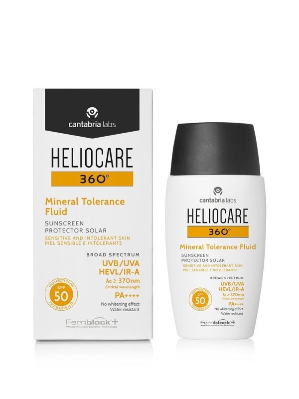 Gel Chống Nắng Phổ Rộng Cho Da Nhạy Cảm, Da Sau Pttm – Heliocare 360 Mineral Tolerance Fluid Sunscreen Spf50 Pa++++ – 50ml