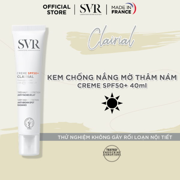 Kem Chống Nắng SVR CREME SPF50+ CLAIRIAL 40ml Hỗ Trợ Mờ Thâm Nám