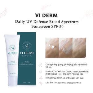 Kem Chống Nắng VI DERM Beauty Vật Lý Phổ Rộng Bảo Vệ Da Toàn Diện – Daily UV Defense Broad Spectrum Sunscreen SPF 50 – 59ml