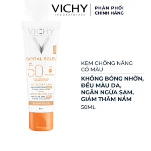 Kem Chống Nắng VICHY Capital Soleil SPF50+ Anti Dark Spot 3-IN-1 50ml (Có Màu)